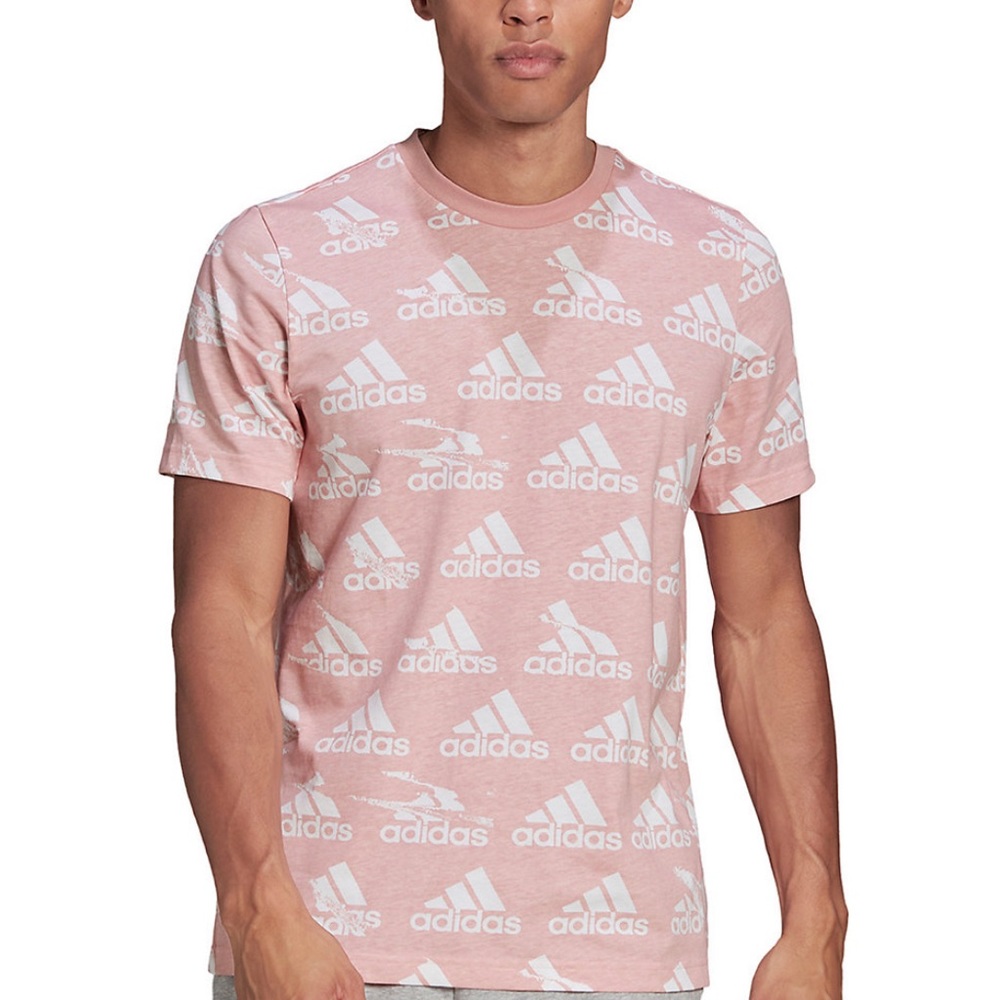 NWT Adidas Brand Love Printed Tee, color Wonder Mauve, multiple sizes